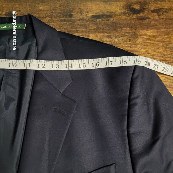 Vtg Lauren Ralph Lauren Wool Blazer 44 R Navy "Flaws" Preppy Academia 90's - Picture 8 of 13